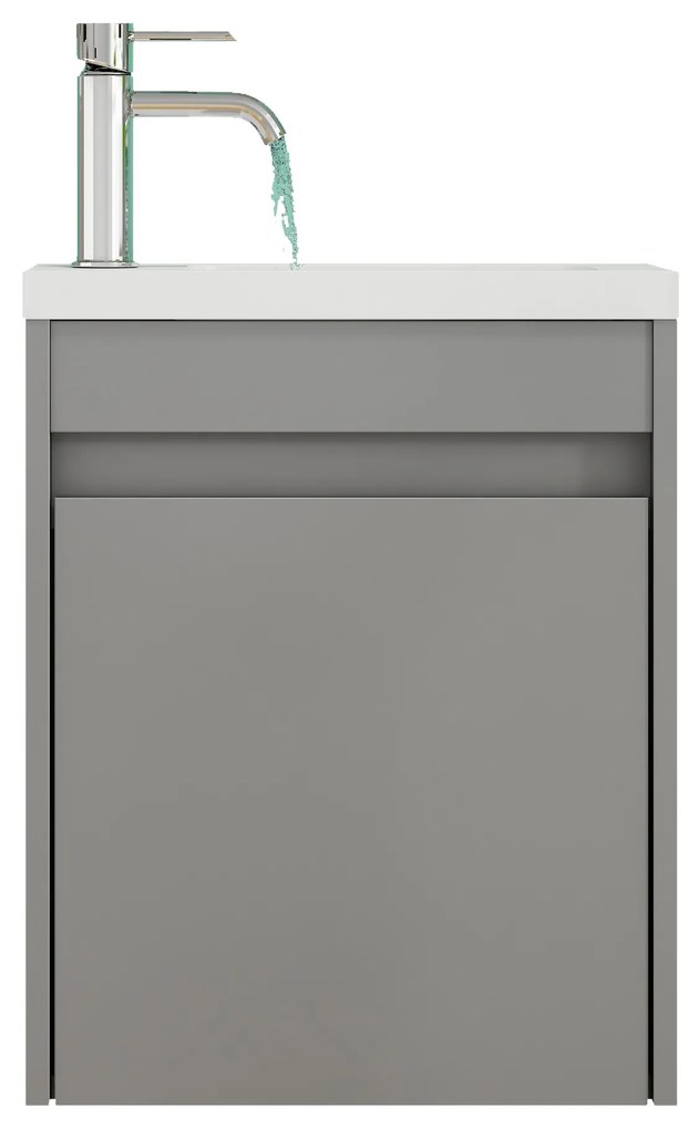 Nástenná skrinka s umývadlom Houseland Zendi 40 cm sivá