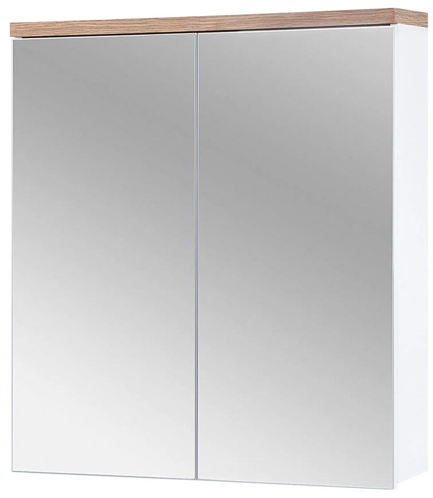 Kúpeľňová závesná skrinka BALI biela so zrkadlom 60 cm