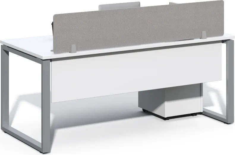 Kancelársky stôl s kontajnerom Houseland Prime Max 01 180 cm biely