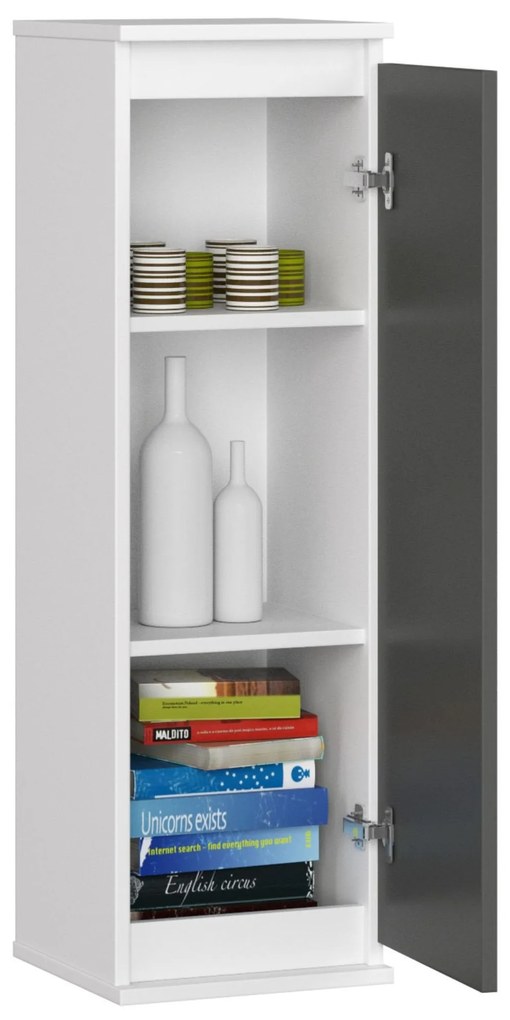 Závesná skrinka STAR 30 cm biela/grafitovo šedá