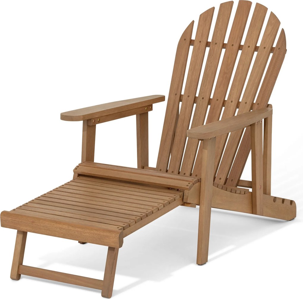 Adirondack relaxačné kreslo s vyťahovacou opierkou nôh, prírodné