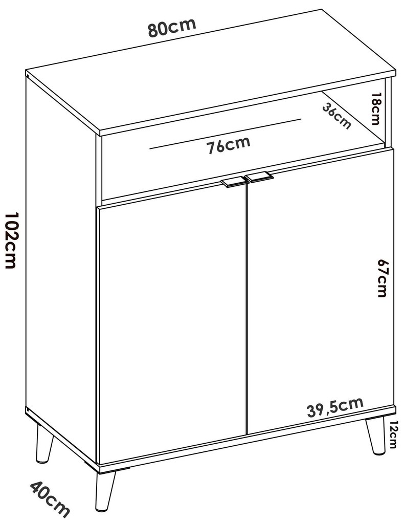 Komoda do kuchyne, jedálne Wok medium