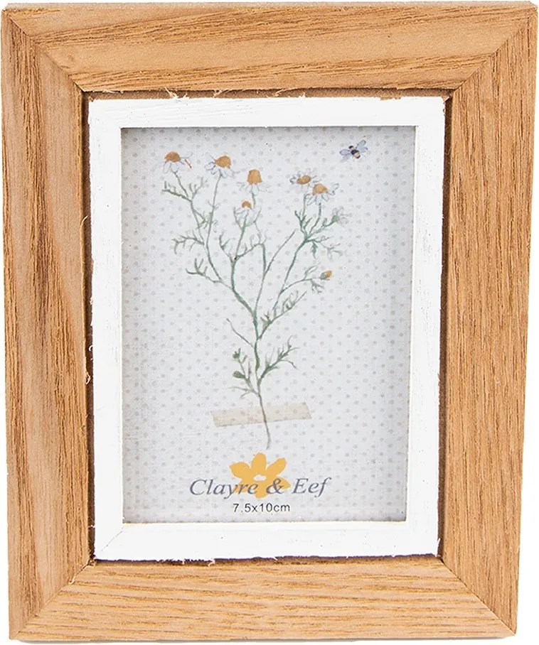 Hnedo-biely fotorámik - 11 * 1 * 14 cm / 7 * 10 cm