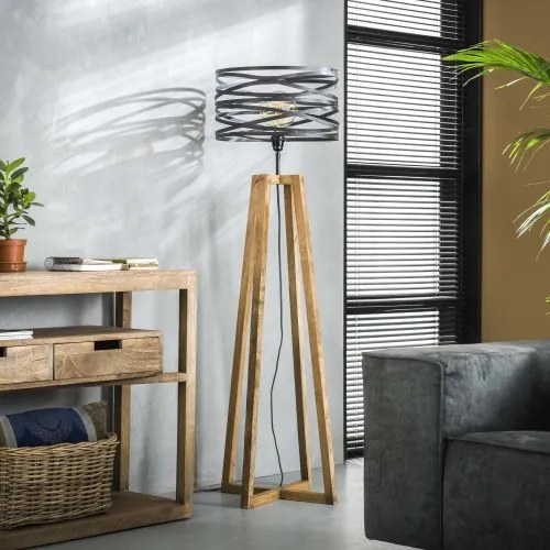 Stojaca lampa 76-73 Twist 1L Drevo Mango  - Komfort-nábytok