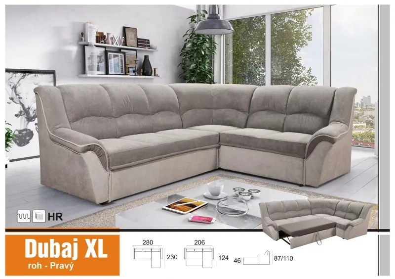 Rohová sedacia súprava DUBAJ XL, Ľavá, hnedá (monolith 20)