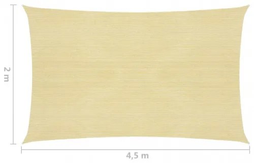 vidaXL Tieniaca plachta 160 g/m² béžová 2x4,5 m HDPE-