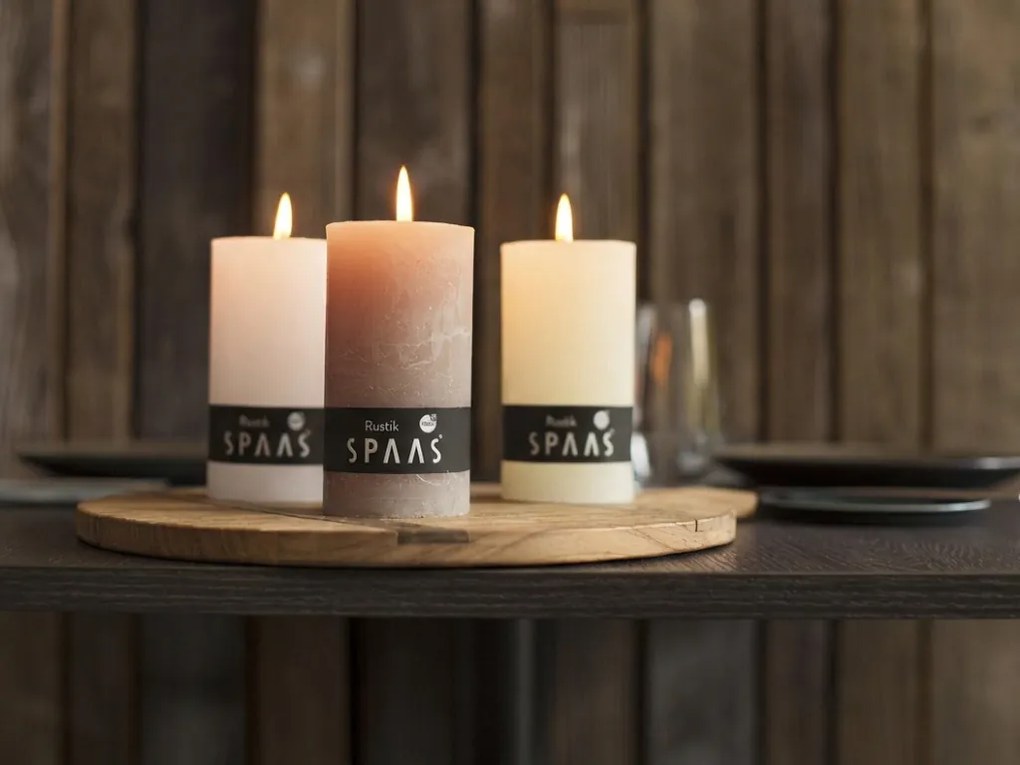 Stĺpová sviečka SPAAS RUSTIK 13 cm oranžová