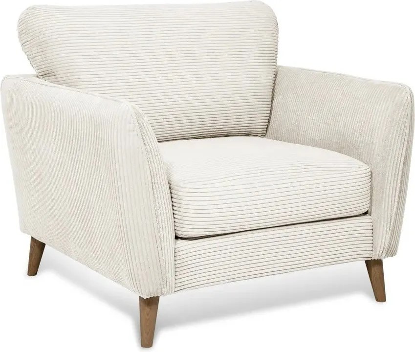 Biele menčestrové kreslo Paris – Scandic