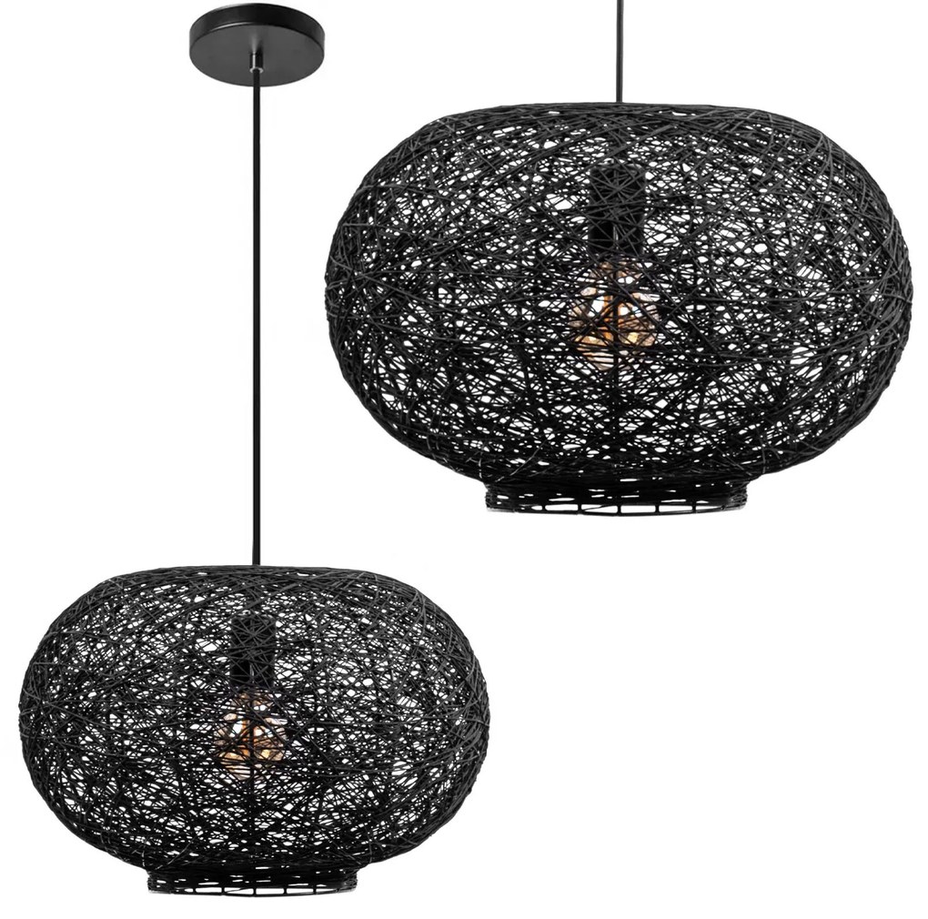 Toolight Toolight, stropné svietidlo 40cm 1xE27 APP1321-1CP, čierna, OSW-02695