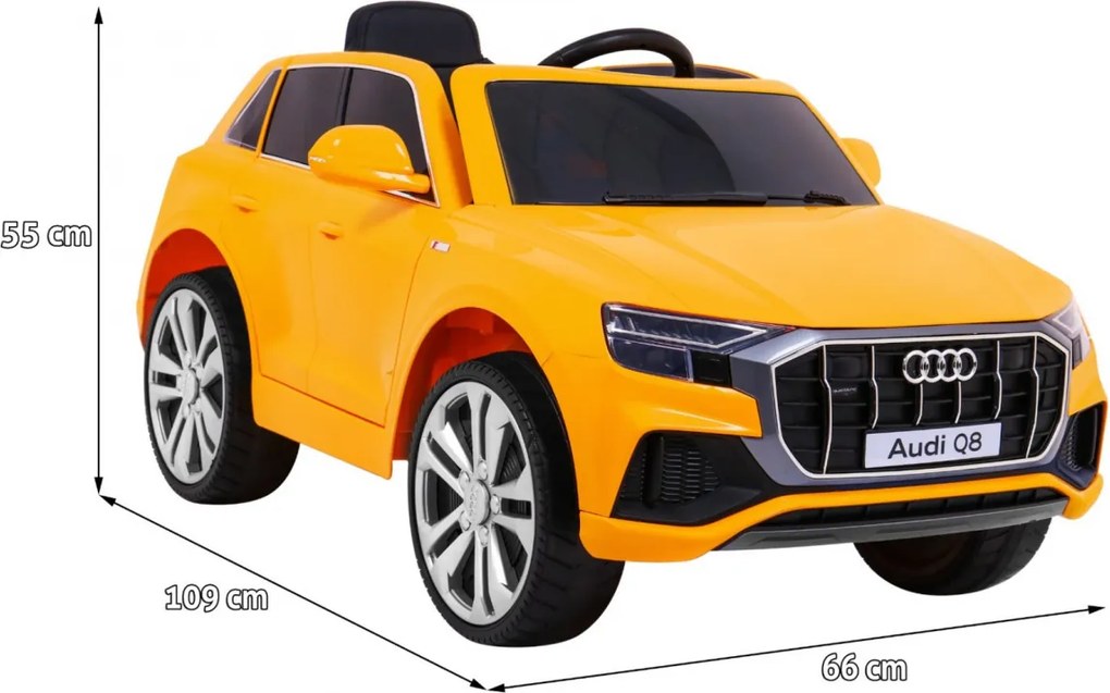 Ramiz Elektrické autíčko Audi Q8 Lift detské SUV žlté + diaľkové ovládanie