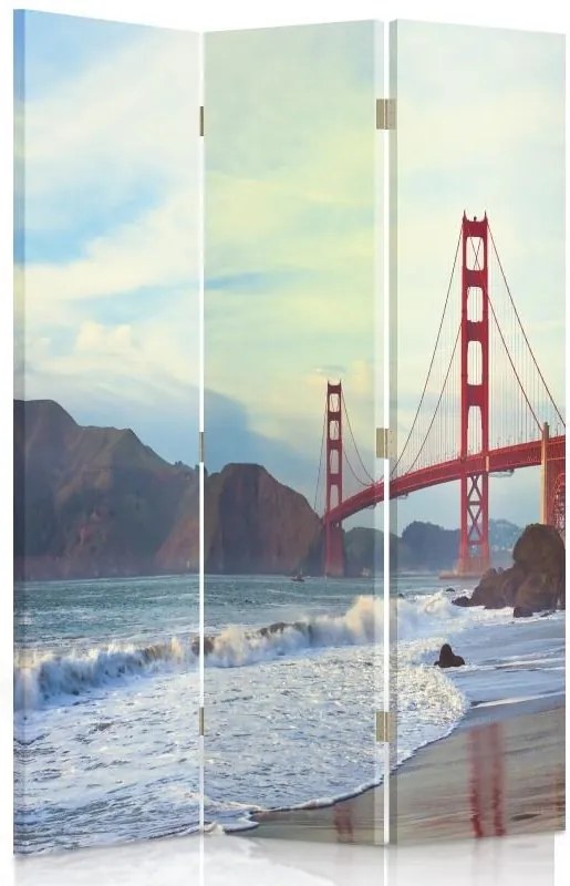 CARO Paraván - Golden Gate Bridge | trojdielny | jednostranný 110x150 cm
