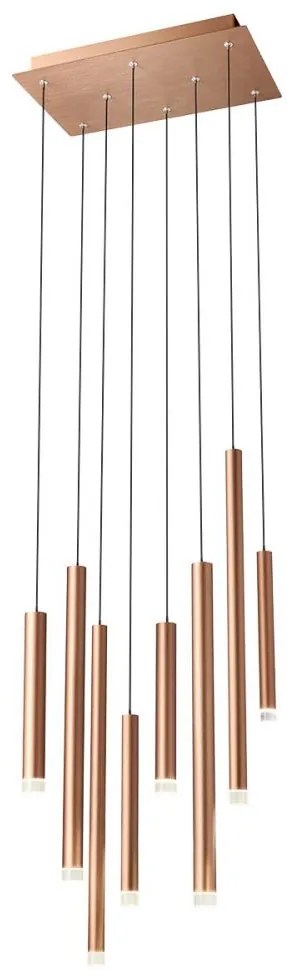 Redo 01-2047 - LED Luster na lanku MADISON 8xLED/4W/230V meď