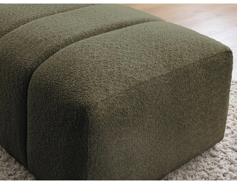 Zelená podnožka z textílie buklé Annecy – Bobochic Paris