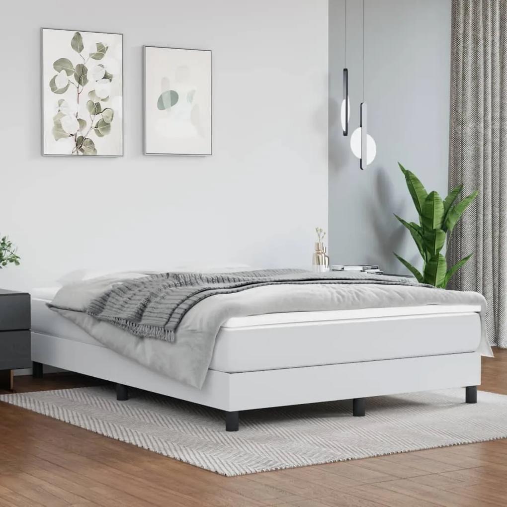 Boxspring posteľ s matracom biela 140x200 cm umelá koža 3144262