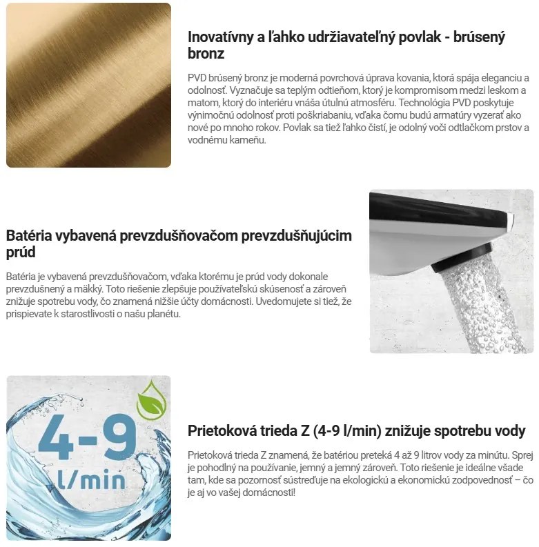 Deante Corda, vysoká drezová batéria so silikónovým ramenom a spŕškou, čierna matná-brúsený bronz, DEA-BRC_C72M