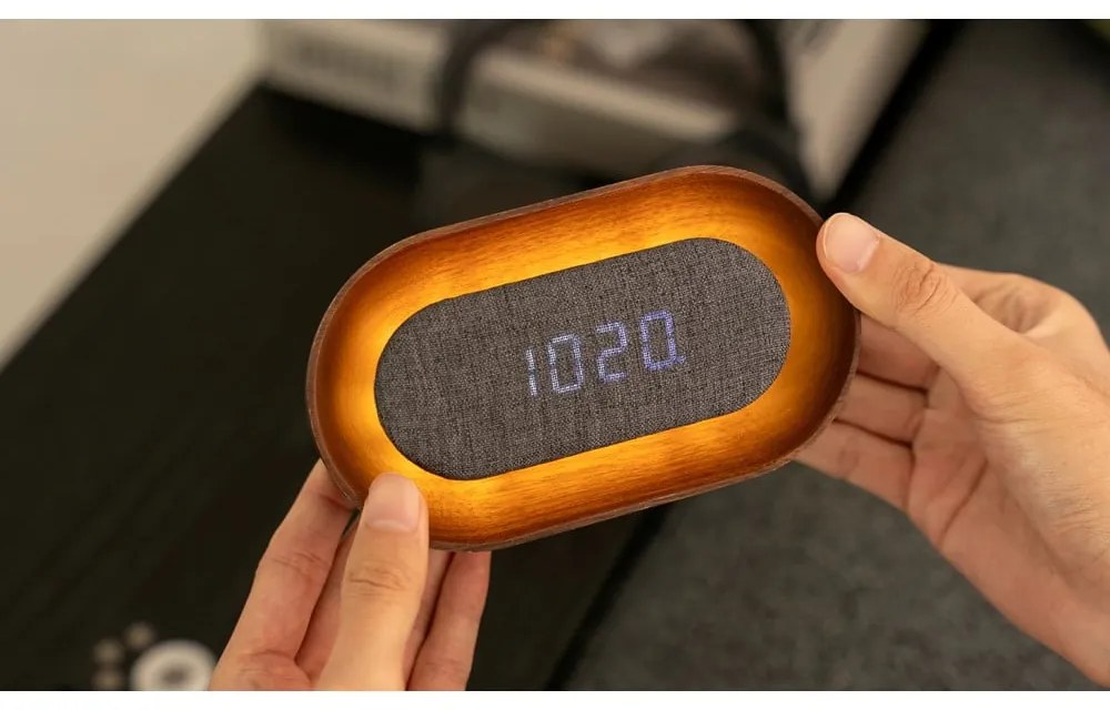 Digitálny budík Lumos Walnut – Gingko