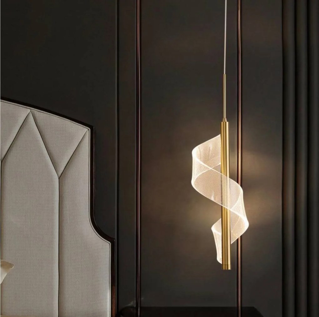 Závěsný LED lustr APP1550-CP zlatý/neutrální bílá
