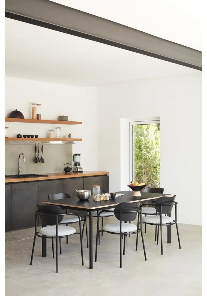 Čierno-sivá jedálenská stolička v dekore jaseňa Eclipse - Teulat