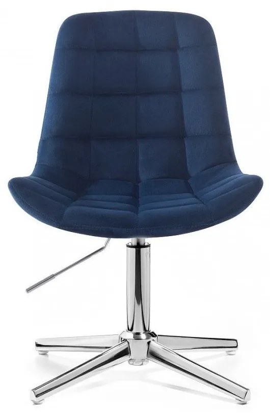 LuxuryForm DESIGN Stolička PARIS VELUR na striebornom kríži - modrá