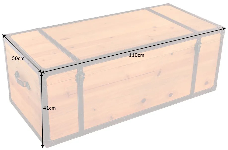 Konferenčný stolík - truhlica Eisley 110 cm jedľa