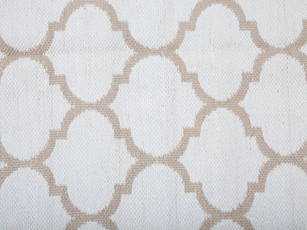Obojstranný vonkajší koberec 140 x 200 cm béžová/biela AKSU Beliani