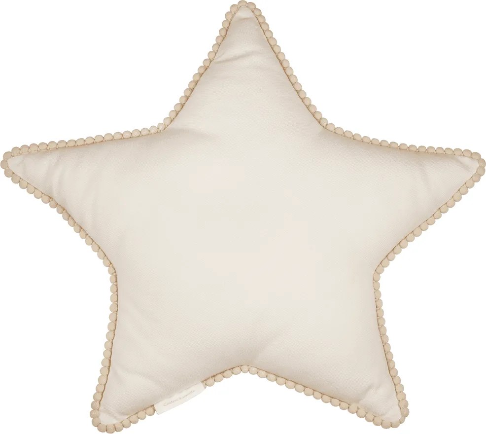 Boho vankúš hviezda s bublinkami vanilka 50 cm
