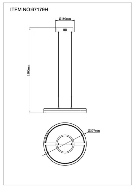 Globo 67179H - LED závesné svietidlo na lanku DELLA LED/40W/230V 3000/4000/6000K priemer 39,7 cm