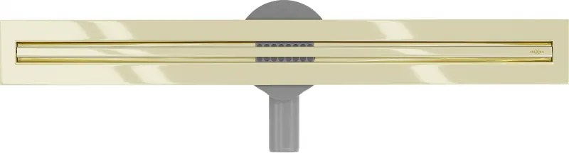 Mexen Flat nerezový sprchový žľab s rotačným 360° sifónom 70 cm, vzor SLIM, zlatá lesklá, 1541070