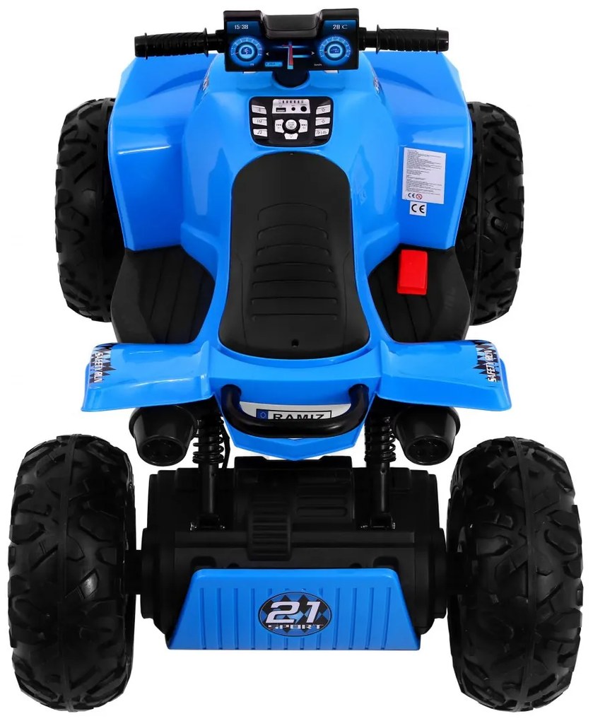 RAMIZ Elektrická štvorkolka QUAD SPORT RUN 4x4- modrá + LED + Rádio MP3