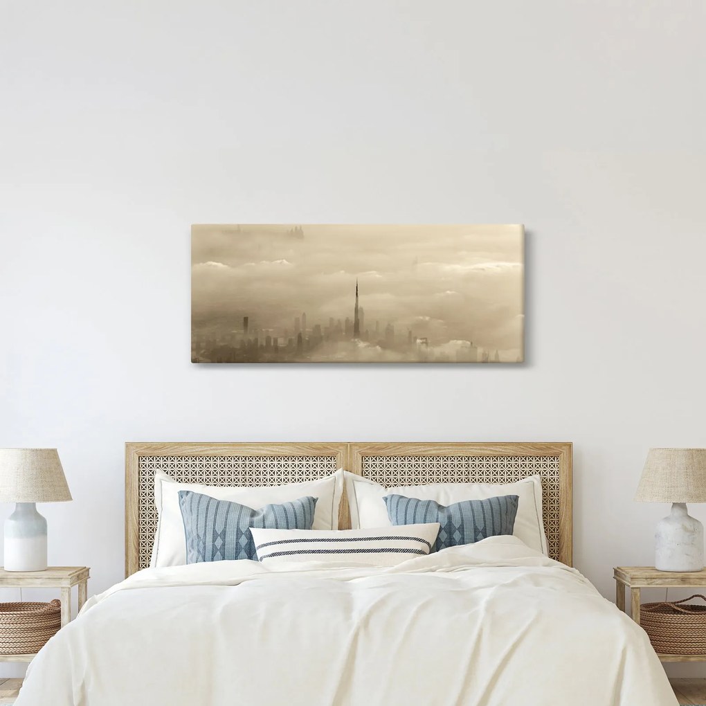 Obraz mesta v mrakoch (120x50 cm)