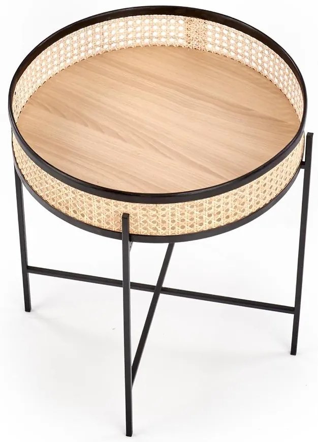 Konferenčný stolík Lanipa prírodná / čierna