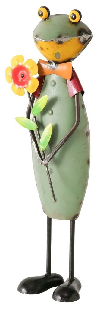 Záhradná kovová figúrka Fredolin, 40x18 cm, viacfarebná