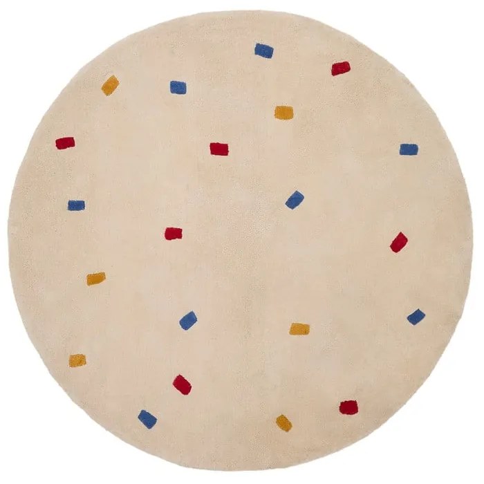 Krémový bavlnený detský koberec ø120 cm Luli – Kave Home