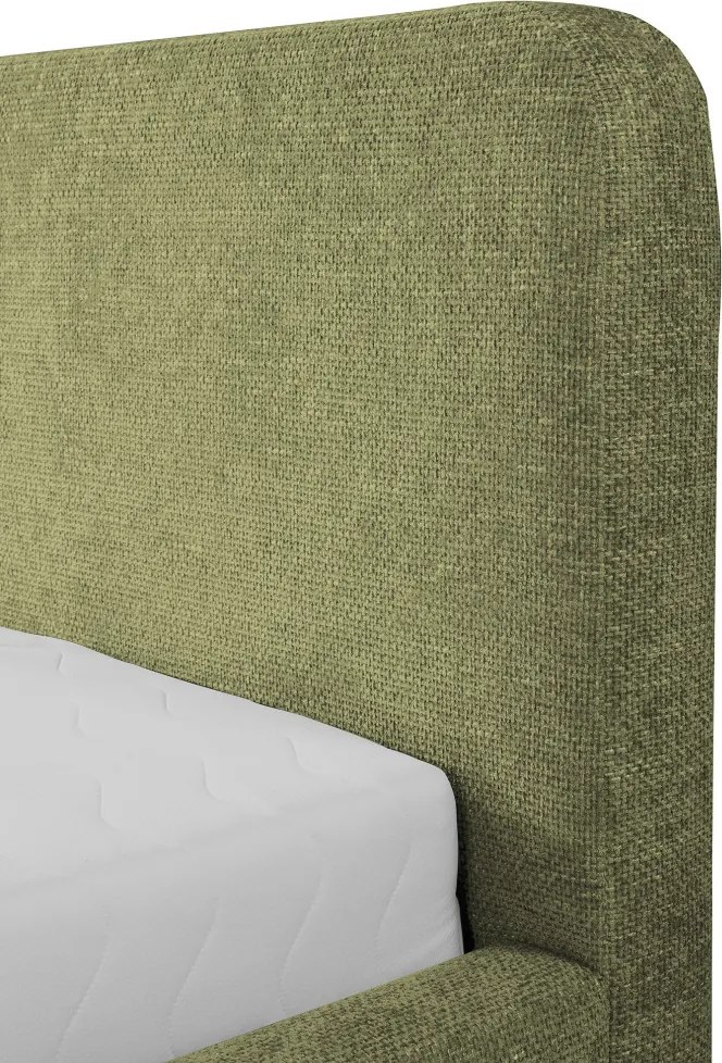 Posteľ Flamingo 180x200 cm, olivovo zelená štruktúrovaná tkanina