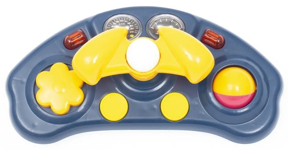 Detské chodítko Baby Mix s volantom a silikónovými kolieskami tmavomodrá