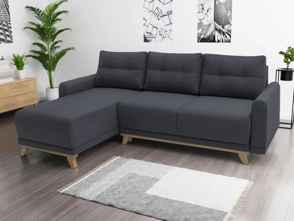 Tmavosivá rohová sedacia súprava ORANGE Varianta: Ľavý roh