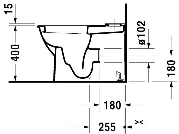 DURAVIT Darling New WC misa kombi s Vario odpadom, 370 mm x 400 mm x 630 mm, s povrchom WonderGliss, 21380900001