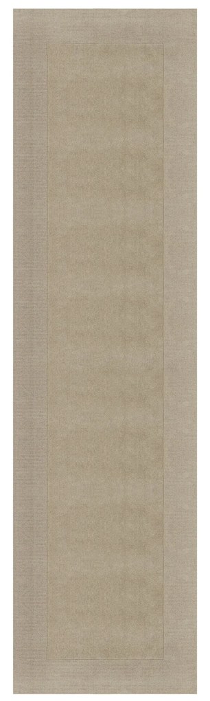 Flair Rugs koberce Ručne tkaný behúň Tuscany Textured Wool Border Natural - 60x230 cm