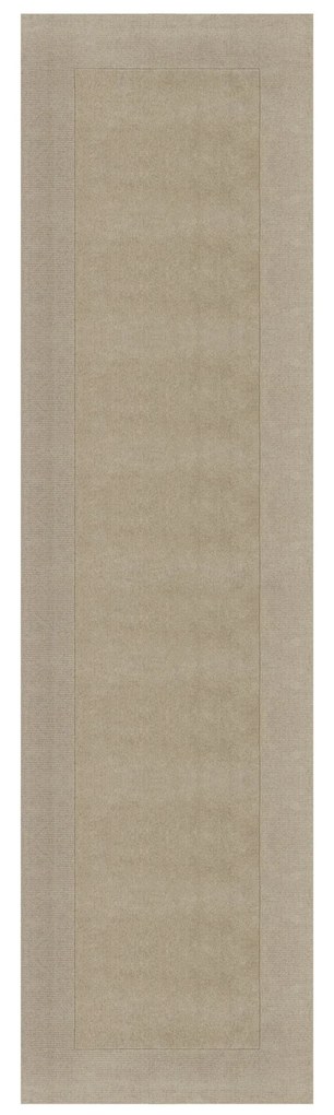 Flair Rugs, Ručne tkaný behúň Tuscany Textured Wool Border Natural, 60x230, béžová, obývacia izba