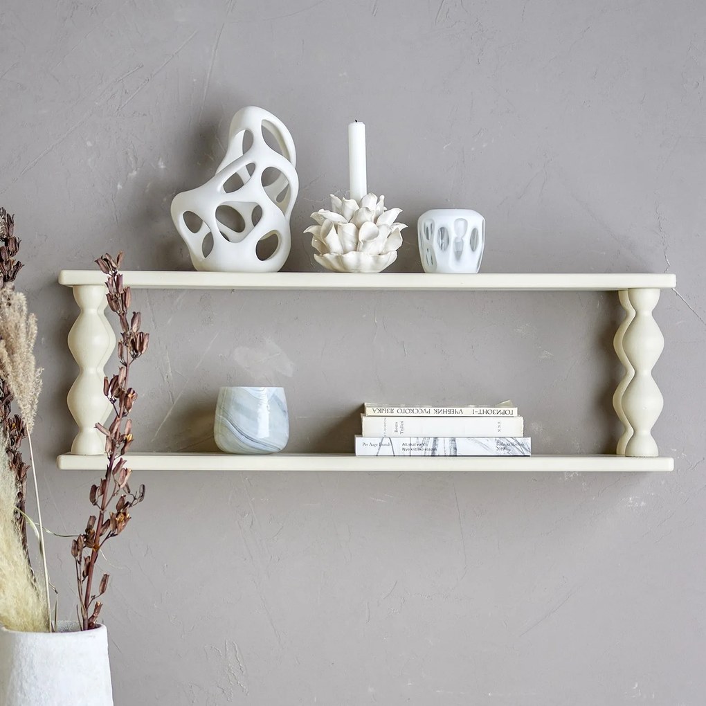 Bloomingville Drevená polica Salino White 80 cm