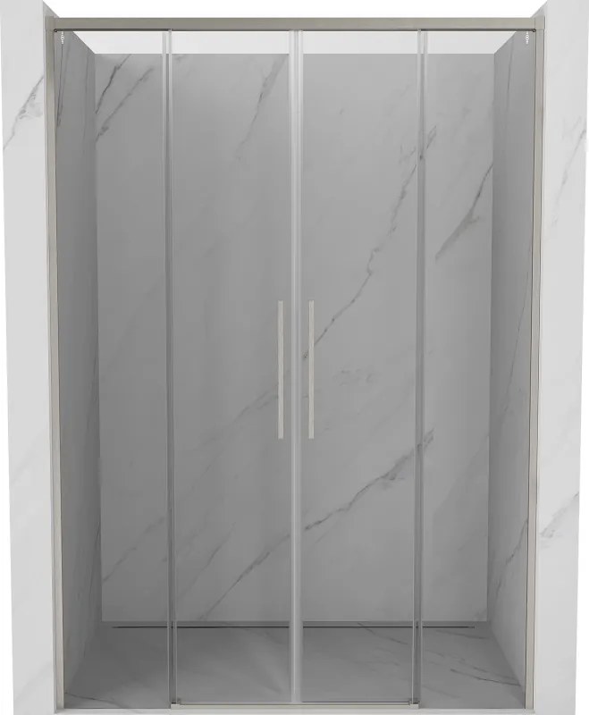 Mexen Rox, posuvné sprchové dvere 150 cm, 8mm číre sklo, oceľový profil, 8C2-150-002-97-00