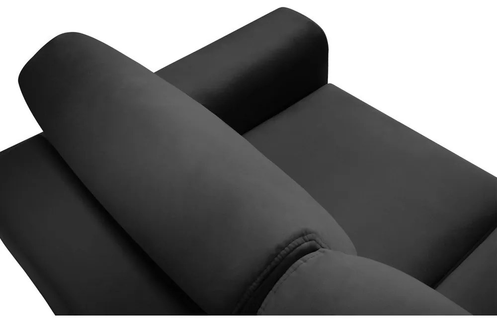 Tmavosivá zamatová rozkladacia/s úložným priestorom pohovka 235 cm Kyoto – Cosmopolitan Design