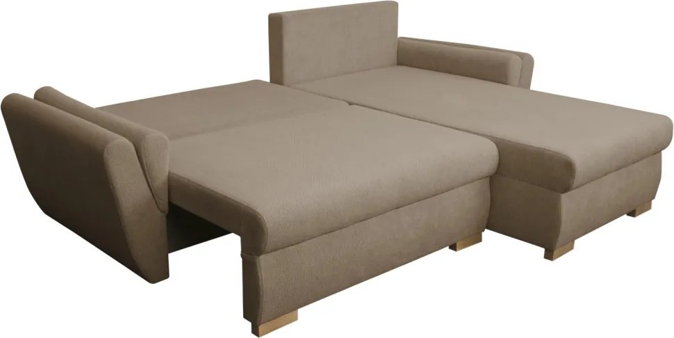 Rohová sedačka Helvetius, svetlo hnedá látka