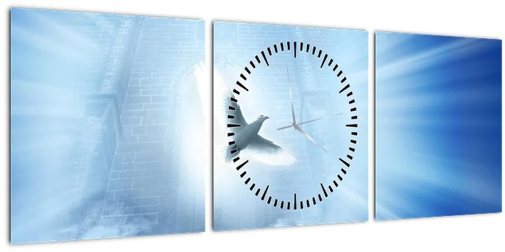 Obraz - Božia holubica (s hodinami) (90x30 cm)