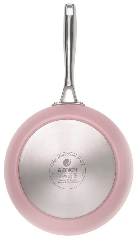 Elmich Nepriľnavá keramická panvica Vital Ø 30 cm - ružová