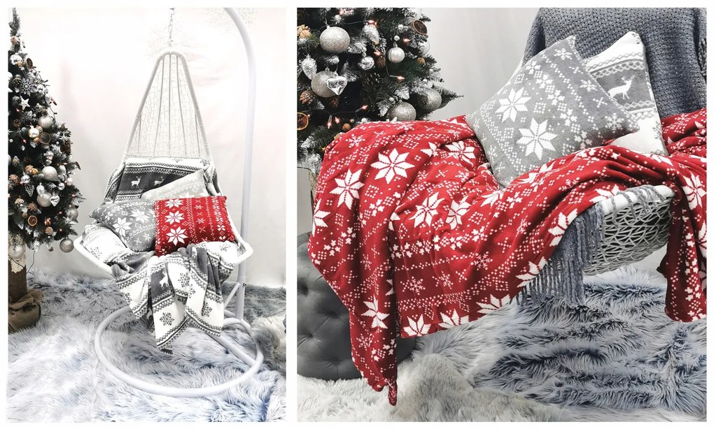 Dekorstudio Vianočná obliečka na vankúš Nordico - tmavo sivá
