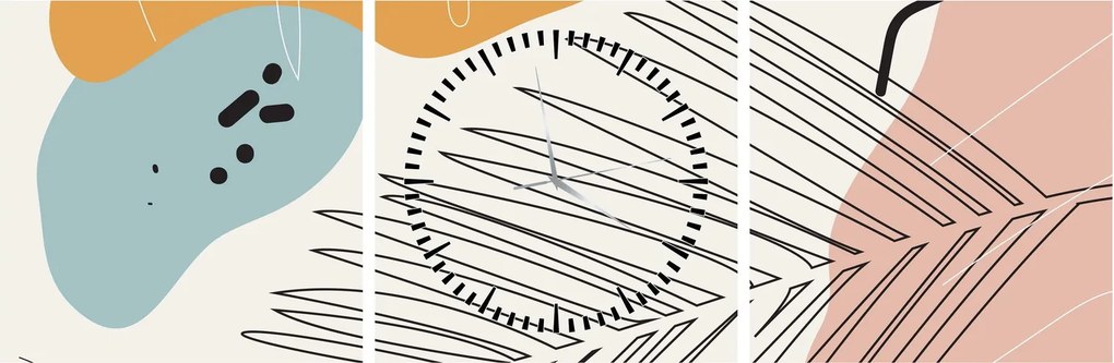 Obraz - Ilustrácia listu (s hodinami) (90x30 cm)