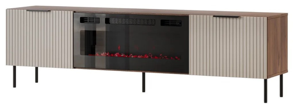 TV STOLÍK S ELEKTRICKÝM KRBOM FLORENCE WARMSKÝ ORECH / KAŠMÍR 180 cm