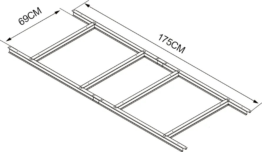 Základňa BBSH-ZDB2 pre záhradný domček BestBerg ZDB-2 / 69 × 175 cm / oceľ / strieborná