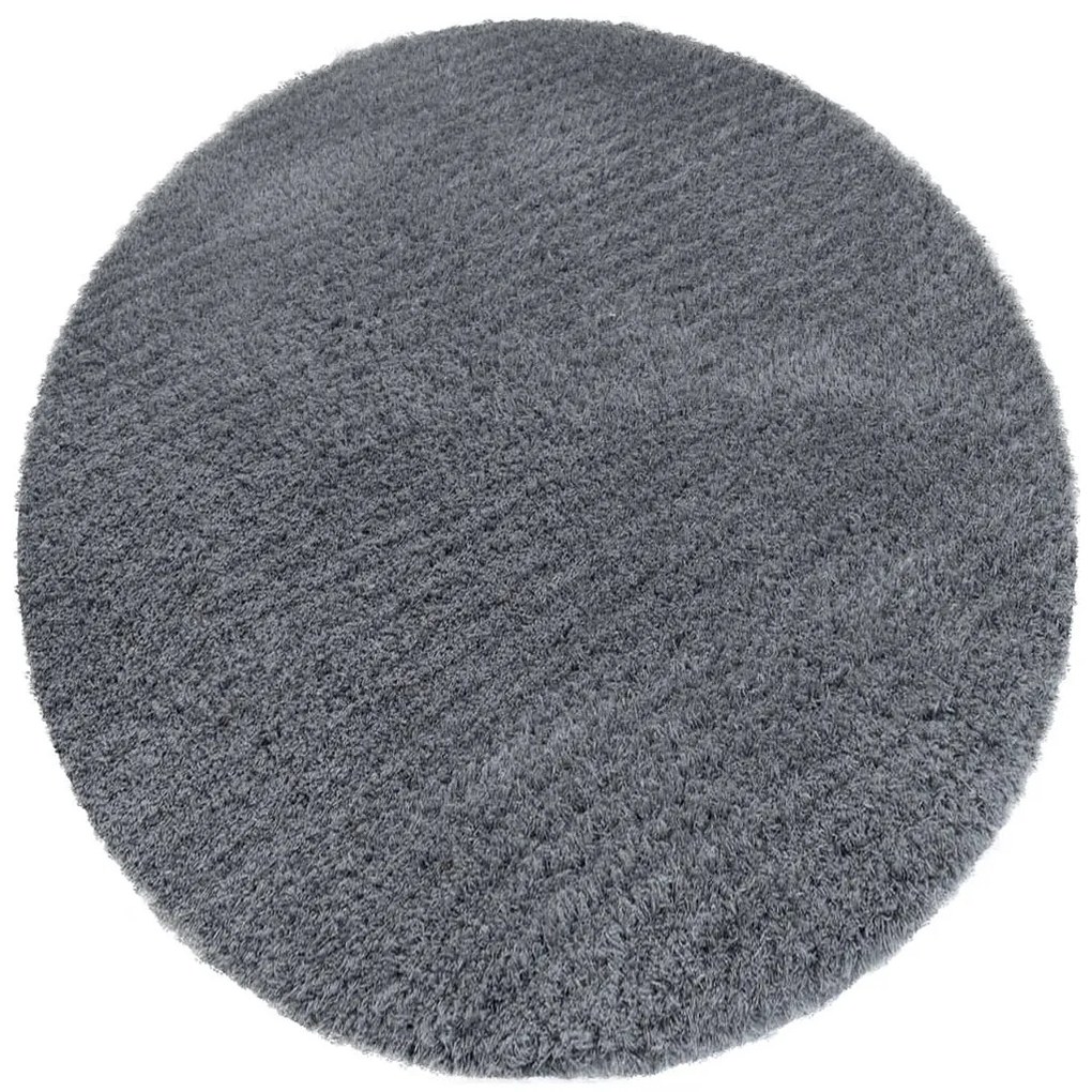 Tmavosivý okrúhly koberec Alpaka Rozmer: 160
